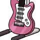 Prop mid electric guitar pink stand