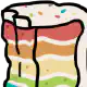 Rainbow cake half