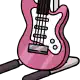 Prop mid electric guitar pink stand