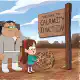Dipper, Mabel and Blendin in an old-west town