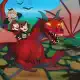 Dipper, Mabel and Blendin riding a dragon