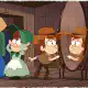 Dipper, Mabel and Blendin trying their new old-west outfits