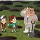Dipper, Mabel and Blendin surrounded by potholes